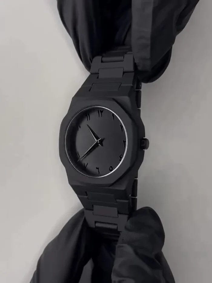 Aura Black Arabic Dial Watch | Trendy Men’s Timepiece | Lightweight Quartz Design