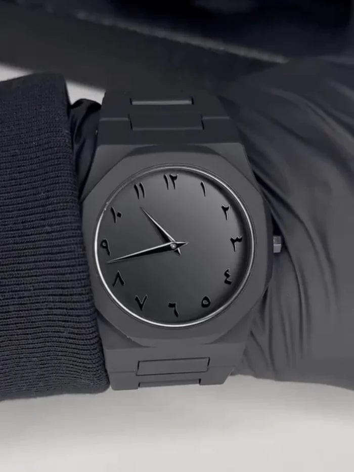 Aura Black Arabic Dial Watch | Trendy Men’s Timepiece | Lightweight Quartz Design
