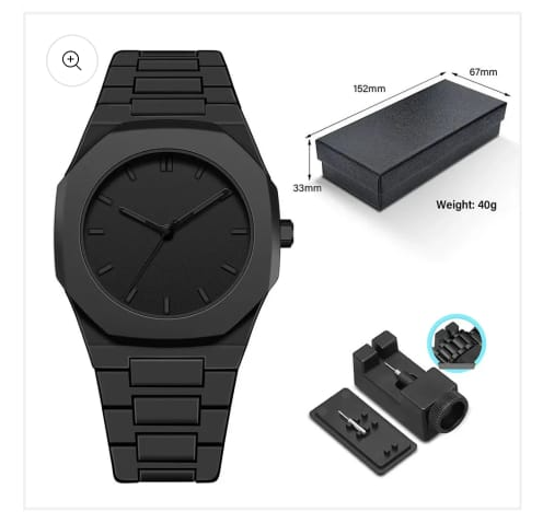 Aura Black Arabic Dial Watch | Trendy Men’s Timepiece | Lightweight Quartz Design