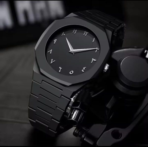 Aura Black Arabic Dial Watch | Trendy Men’s Timepiece | Lightweight Quartz Design